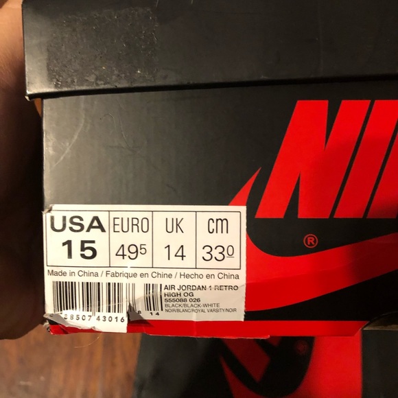 Size 15 Jordan 1 Top 3 - Picture 3 of 7